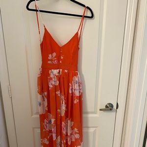 Pink Lily Maxi Coral Floral Dress
